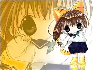 Digi Charat, mundurek, kot, oczy