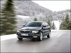 Zima, Czarna, Skoda Superb