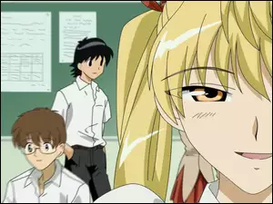 okulary, School Rumble, oko