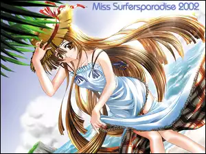 suknia, kobieta, kapelusz, Miss Surfersparadise