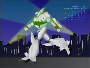 Patlabor, miasto, kalendarz, robot