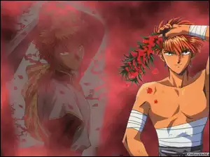Fushigi Yuugi, bandaż, facet, kwiatki