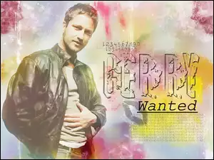 Gerard Butler, czarna kurtka