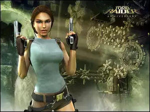 Tomb Raider Anniversary, kobieta, broń