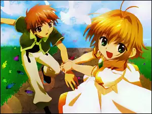 łąka, Tsubasa Reservoir Chronicles, dzieci, zabawa