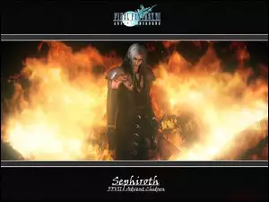 Ff 7 Advent Children, ogień, napisy, postać