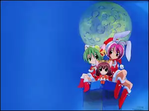 Digi Charat, mikołaj, dziewczynki, księżyc