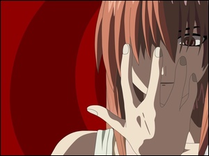 Elfen Lied, włosy, dłoń, dziewczyna