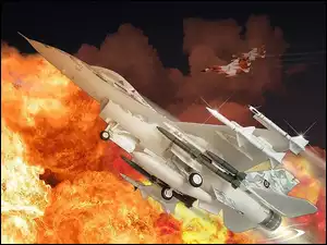 F-16, Rakiety, Falcon, Wybuch