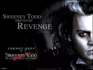 napisy, Sweeney Todd, fryzura, Johnny Depp, twarz