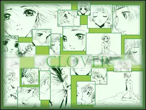rysunki, Clover, twarze