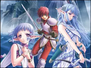 grafika, miecz, postacie, Ys Vi The Ark Of Napishtim, manga, łuk