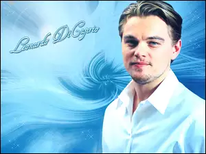 biała koszula, Leonardo DiCaprio, niebieskie oczy