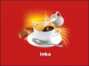 Inka, rogal, kawa, śmietanka