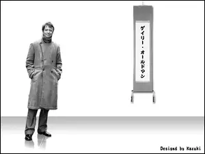 płaszc, Gary Oldman, szary strój