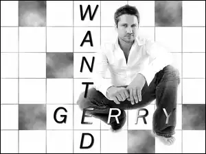 jeansy, Gerard Butler, biała koszula