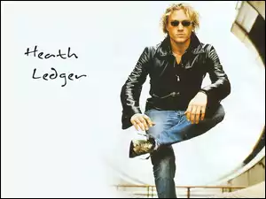 okulary, Heath Ledger, skórzana kurtka