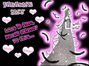 Paradise Kiss, pióra, kobieta, serca