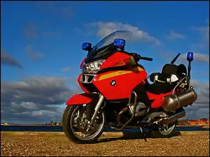 Motocykl, BMW, Straży, Pożarnej
