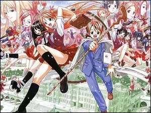 Mahou Sensei Negima, kobieta, kij, facet
