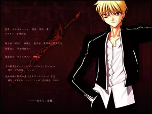 marynarka, Fate Stay Night, postać, napisy, koszula