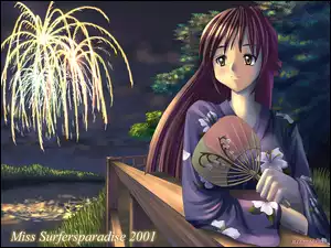 kimono, Miss Surfersparadise, wachlarz