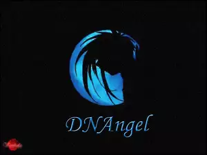 D N Angel, księżyc, napis, twarz