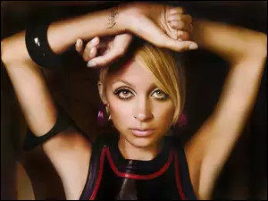 spojrznie, Nicole Richie, wzrok , tatuaż , oczy