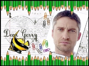 rybka, Gerard Butler, spinacz