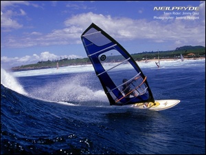 żagiel, fala, deska, Windsurfing, morze
