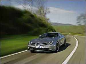 Krajobraz, Mercedes SLR, Droga