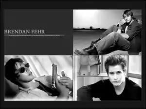 okulary, Brendan Fehr, pistolet
