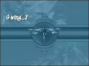 postać, Gundam Wing, napis, logo