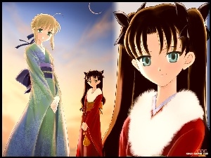 księżyc, Fate Stay Night, dziewczyny