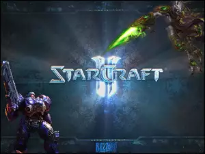robot, Starcraft 2, logo, grafika, postać