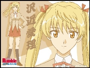 chińskie znaki, School Rumble, blondynka