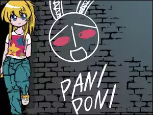 Pani Poni Dash, napis, dziewczyna, mur