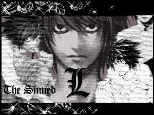 chłopak, Death Note, palec, rysunek, strach