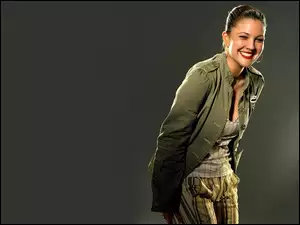 uśmiech, Drew Barrymore, czerwone, usta