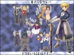 Fate Stay Night, napisy, ludzie, miecz