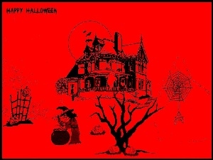 domek, Halloween, pajęczyna