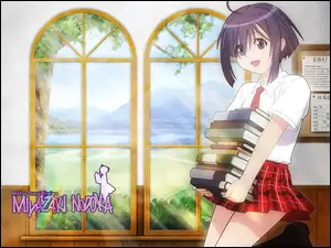 Mahou Sensei Negima, okno, kobieta, książki