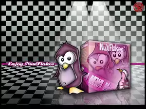Linux, grafika, kratka, pingwin