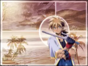 Saber Marionette J, dom, facet, sztylet