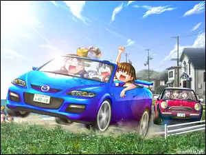 ludzie, Azumanga Daioh, samochody