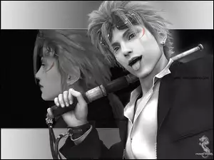 twarze, kij, Ff 7 Advent Children, pałka, osoba