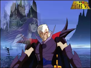 Saint Seiya, jezioro, napis, ludzie