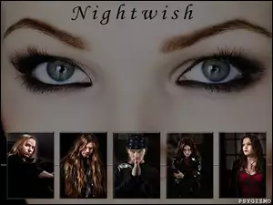 twarze, Nightwish, spojrzenie, oczy, zespół