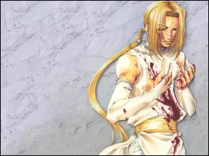 Saiyuki, postać, warkocz, krew