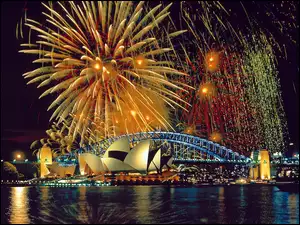 Sydney, Opera, Sylwester, Hrbour Bridge